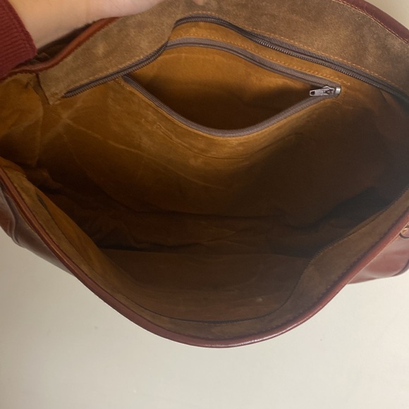 Tobacco brown unisex messenger bag - Picture 4 of 5